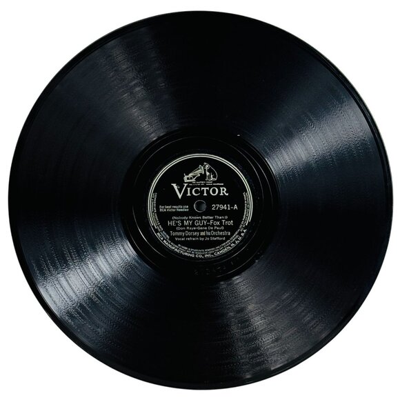 Tommy Dorsey Hes My Guy & Light A Candle In The Chapel 27941 Victor 78 RPM 10" - Picture 1 of 4